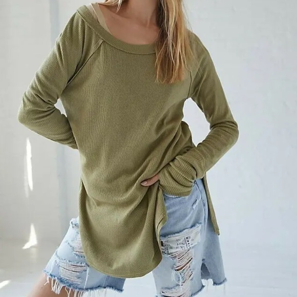 Free People Tops - We The Free Snowy Thermal Shirt sunstone